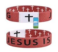 Daily Bible Verse Bracelet, Christian Jesus Bracelet for Women Men, Jesus Gift Wristband, Jesus is King Bracelet, Polyester Fibre, no gemstone
