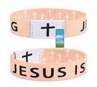 Daily Bible Verse Bracelet, Christian Jesus Bracelet for Women Men, Jesus Gift Wristband, Jesus is King Bracelet, Polyester Fibre, no gemstone