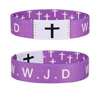 Daily Bible Verse WWJD Bracelet, Christian Jesus Bracelet for Women Men, Jesus Gift Wristband, WWJD Bracelet - What Would Jesus Do Bracelet, Polyester Fibre, no gemstone