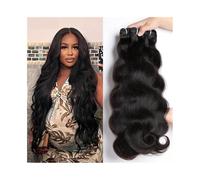 Daily Body Wave Hair Bundles 1/3 Bundles 12-30 Inch Malaysia Human Hair Bundles Unprocessed Wave Curly Remy Hair Natural Black for Dating(30 30 30)