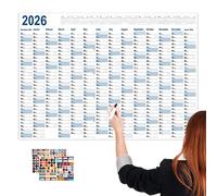 Daily Calendar, Each Page One Yearly Calendar, Creative Large Planner 2026 for Kitchen, Dorm, Home, Classroom, Office, Study, Study Room