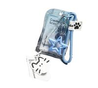 Daily Card Holder with Clear Rigid Case, Loop Strap, Clip Link, Star Accent for Campus Badges, Commute Passes, Workday Entry Transparent Badge Holder Clear Pass Case Carry Loop Hard Shell Access Pass