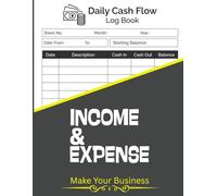 Daily Cash Flow Log Book: Petty Cash Large Ledger Book | Large Daily Cash Book and Financial Record Journal | Financial Record Keeping Notebook For Business