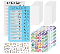 Daily Chores Chart Board Set, 2Pcs Schedule to Do List Boards with 20 Blank Paper and Stickers, Detachable Checklist Memo Boards for Kids, Adults