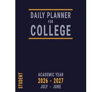 Daily College Student Planner 2026-2027: Large, One Page per Day for University Academic Year 26-27 for Homework , 8.5 x 11