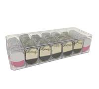 Daily Contact Lens Organizer, Clear Plastic Organizer Box with Lid 7 Grids Dustproof Storage Box for Daily Colored Disposable Contact Lenses for Small Items Hair Clips, Beads