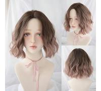 Daily Date Short Straight Synthetic Wigs for Women Flaxen Color Wigs with Bangs Cosplay Party Heat Resistant Fake Hair-D3095-3