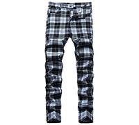 Daily Deals Cocila Casual Pants Mens High Elastic Plus Size Casual Mens Slim Casual Feet Pants Relaxed Fit Cargo Pants for Men Mens Tartan Trousers Regular Fit Tartan Punk Warehouse Deals Clearance