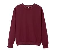 Daily Deals of The Day Plain Sweatshirts for Women UK clearance Women'S Solid Color Round Neck Oversized Sweatshirt Loose Fit Long Sleeve Next Sale Clearance Womens (Watermelon Red, XL)