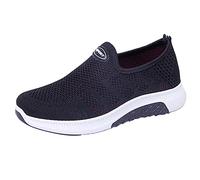 Daily Deals of The Day,Womens Extra Wide Fit Trainers Ladies Walking Running Shoes,Slip on Trainers,Breathable Mesh Tennis Shoes,Lightweight Low Top, Items Black