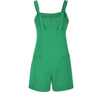 Daily Deals Women's Tie Shoulder Overall Shorts Scoop Neck Plus Size Solid Color Summer Casual Wide Leg Romper with Pocket Pocket Short Sleeve Adjustable Jumpsuit UK Sales Clearance