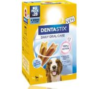 Daily Dental Care Chews for Medium Dogs (10-25kg) - 28 Pack, Vet Recommended, Triple Action, Reduces Tartar, Supports Gums, Natural Dog Dental Sticks