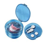 Daily dentals Storage - 102g Travel Hygiene Container, dentals Soak Containers, Bathroom Tooth Box, Denture Bath Case, Slim Soaking Container, Tooth Box for Soaking Travel Bathroom Man Woman Adults