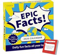 Daily Desk Calendar 2026 with 365 Epic Facts Detachable Daily Calendar with 365 Interesting Facts on the Mental Thread for Every Day of the Year, Funny Gift for Men or