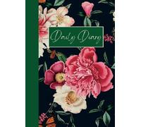 Daily Diary A4 Page a Day with Vintage Flowers Navy Blue Green, Large Any Year Diary with lots of space for writing and planning: Clean, minimalist, ... your own headings, illustrations and titles