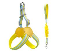 Daily Dog Control Set, Adjustable Chest Vest with Woven Straps, Shock Buffer Leash, Top Attachment Point, Park Trips Canine Walking Vest Pet Leash Combo Chest Coverage Soft Touch Straps Stretch Tether