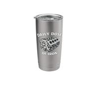 Daily Dose of Iron Engine Car Guy Funny Mechanic Garage Meme Stainless Steel Insulated Tumbler
