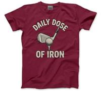 Daily Dose of Iron Golf - Mens T-Shirt - Golfer Golfing Birthday Christmas XL Maroon