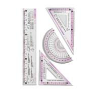 Daily Drafting Ruler Set Transparent Geometry Tools, A
