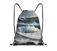 Daily Drawstring Bag Wild Seas Cinch Sack Personalised Swimming Backpack for Activities School Adults 36X42cm