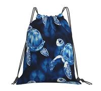 Daily Drawstring Sport Bag Sea Turtles Batik Tropical String Sackpack Comfortable Sports Backpack for Teenager Women School 36X42cm