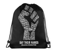 Daily Drawstring Swimming Bag Black Lives Matter Say Their Names Drawstring Backpack Premium Swim Bags For Teenager Kids Women 36X42Cm
