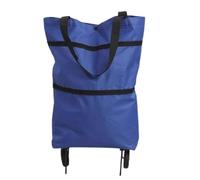 Daily Errand Bag with, Blue | Foldable Grocery Tote Cart for Market Trips, Space Handy Home Storage Use