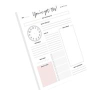 Daily Fitness Meal Planner with 60 Sheets Fitness Meal Tracking Notepads Workout Tracking Journal Notebook Study Planner Notepads for Women