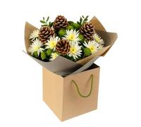Daily Flowers Snowy Pines Winter Bouquet with White Chrysanthemums, Fresh Cut Greenery in Gift Box, Seasonal Floral Arrangement