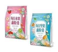 Daily Fruit & Nut Combo Pack with Chia Seeds & Lotus Root Powder, 500g/Bag - Two Delicious Flavors, Nutritious Breakfast or Meal Replacement, Quick & Convenient Healthy Snack! (Nutty,2 bags)