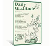 Daily Gratitude Inspirational Metal Tin Sign Green Boho Room Decoration for Home Kitchen Office Bedroom Cafes Wall Decor 8x12 Inch(2577)