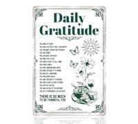 Daily Gratitude Inspirational Wall Decor Sign, There is So Much to Be Thankful for Wall Art, Vintage Metal Tin Poster for Home Bedroom Living Room Office Cafe Bar Decor Gift 20 x 30cm