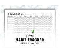Daily Habit Tracker One Month to a Page: Boost Productivity and Build Strong Habits with this Undated Monthly Goal Planner