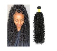 Daily Kinky Curly Human Hair Bundles 8-40 Inch Indian Human Hair Doudle Weft Weave Bundles Nature Color 1/3/4 Pcs Curly Remy Hair Extensions for Dating(24 24 24 24)