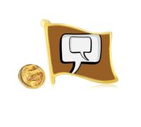 Daily Language Chat Dialogue Understanding Golden Metal Flag Lapel Pin Badge