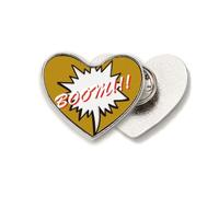 Daily Language Chat Emotion Excitement Heart Metal Pin Brooch Clip Love