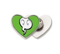 Daily Language Chat Emotion Surprise Heart Metal Pin Brooch Clip Love