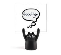 Daily Language Chat Goodbye Farewell Memo Holder Cartoon Black Cat Stand Decoration