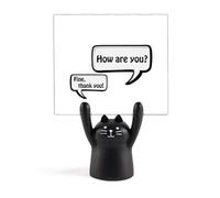 Daily Language Chat Greetings Care Memo Holder Cartoon Black Cat Stand Decoration