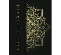 Daily Mindfulness and Gratitude Journal: Elegant Black and Gold Mandala Cover | 8.5x11 Lined Notebook