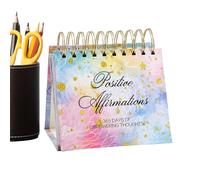 Daily of Affirmations - 5.51 Inch Perpetual Motivational Table Top with Inspirational Quotes Positive for Women, Office and Home Decor, IDE