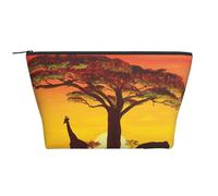 Daily Organiser, African Animal Sunset Cosmetic Bag,Travel Organiser,Exquisite Toiletries Bag,Ladder Portable Cosmetic Organiser,Stationery Bag