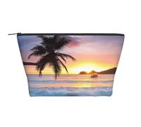 Daily Organiser, Sunrise Tropical Palm Tree Island Cosmetic Bag,Travel Organiser,Exquisite Toiletries Bag,Ladder Portable Cosmetic Organiser,Stationery Bag