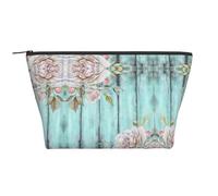 Daily Organiser, Teal Barn Door Floral Cosmetic Bag,Travel Organiser,Exquisite Toiletries Bag,Ladder Portable Cosmetic Organiser,Stationery Bag