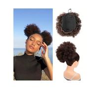 Daily Party Use 1Pcs Afro Puff Drawstring Ponytail Extension for Black Women Clip in Synthetic Curly Bun Hair Pieces(6inch-4)
