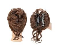 Daily Party Use Messy Bun Hair Piece Claw Clip Curly Wavy Synthetic Chignon Tousled Updo with Tendrils(30T4)