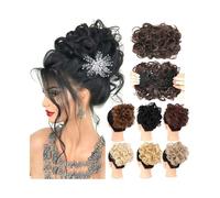 Daily Party Use Messy Bun Hair Piece Curly Dish Extension Thick Chignon Comb Clip in Ponytail Scrunchies for Women(1001A)