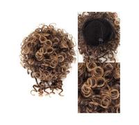Daily Party Use Messy Curly Hair Bun Extension Synthetic Tousled Updo Drawstring Ponytail Hairpiece(1BT30)