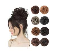 Daily Party Use Messy Hair Bun Thick Updo Hairpieces Elastic Synthetic Wavy Curly Ponytail Extensions(4A-30)