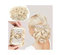 Daily Party Use Short Messy Curly Dish Hair Bun Extension with Combs Thick Chignon Hairpiece Ponytail(Q1-60)